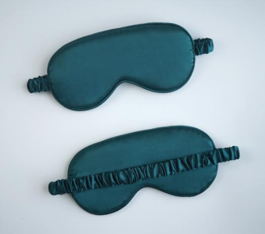Wholesale Solid Color Eye Sleeping Mask Polyester Imitated Silk Eyeshade for Travel