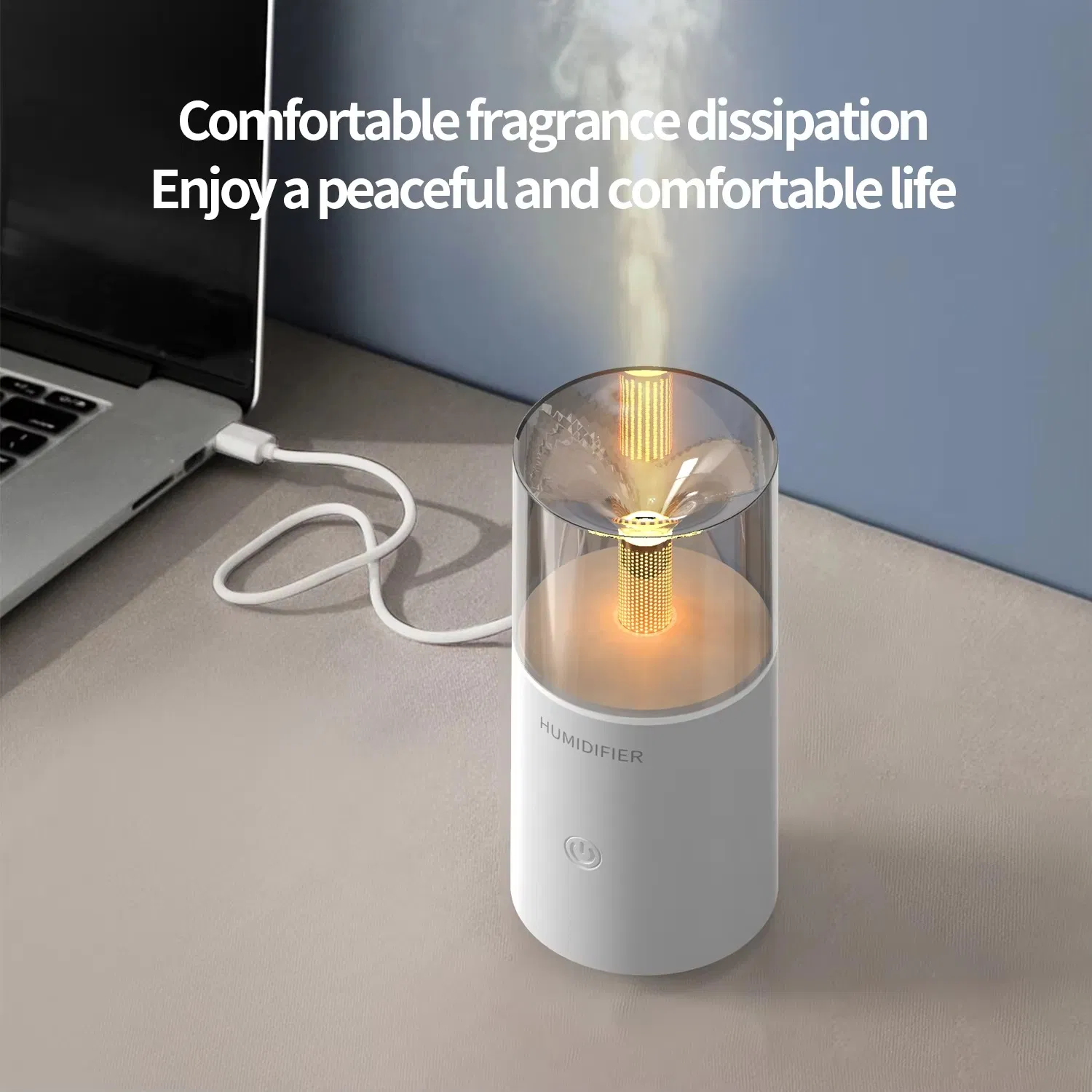 Crack Simulation Flame Diffuser Home Office Fragrance Diffuser Quiet Small USB Color Fog Humidifier Oil Diffuser for Enhanced Air Quality