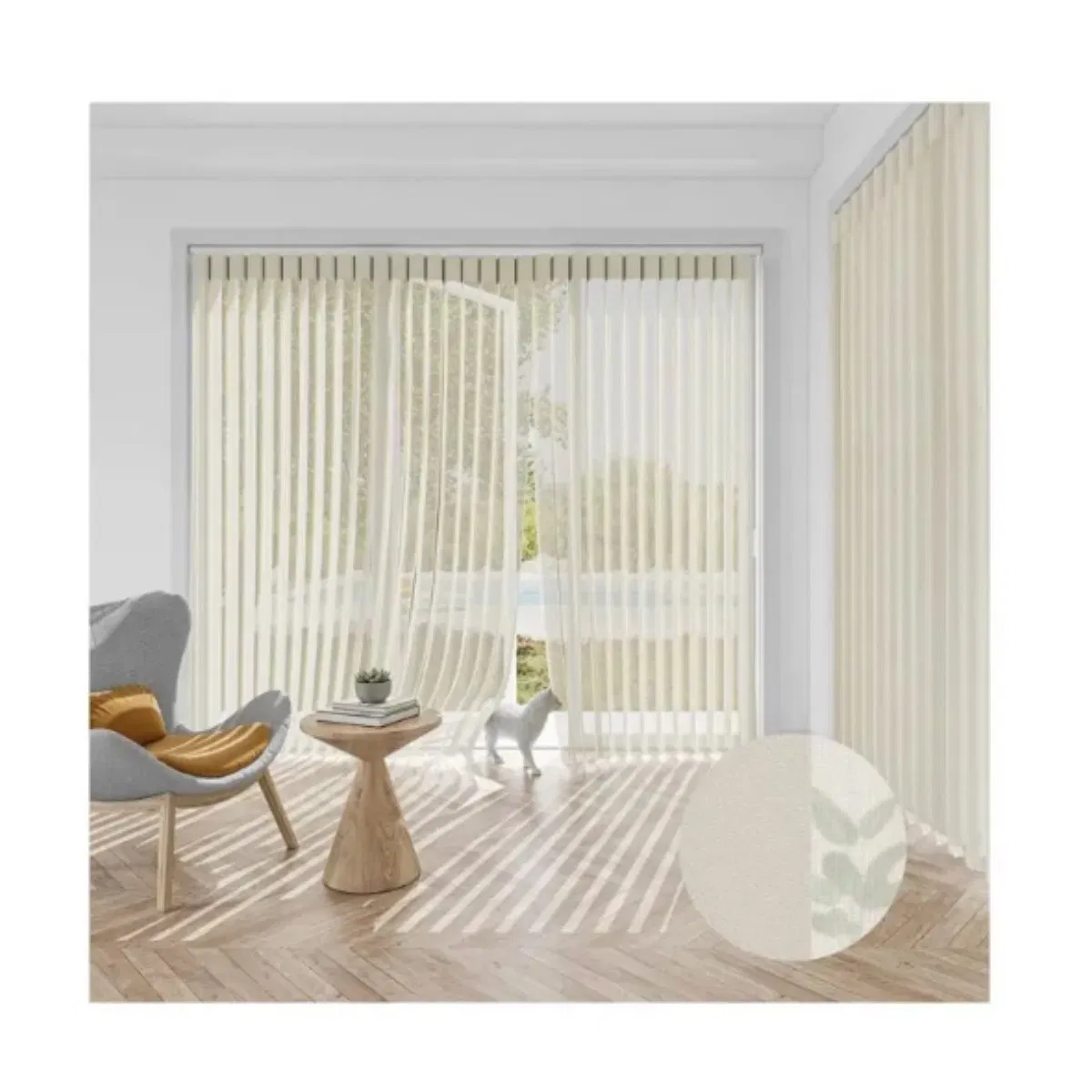 OEM Polyester Waterproof Manual Wand Control Dream Vertical Fabric Blind for Window