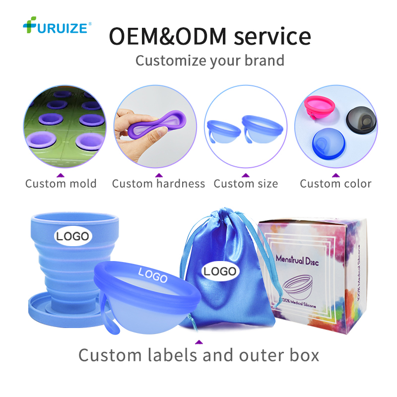 Coletor Menstrual Custom 100% Medical Silicone Copa Lady Period Menstruation Disk Menstrual Disc