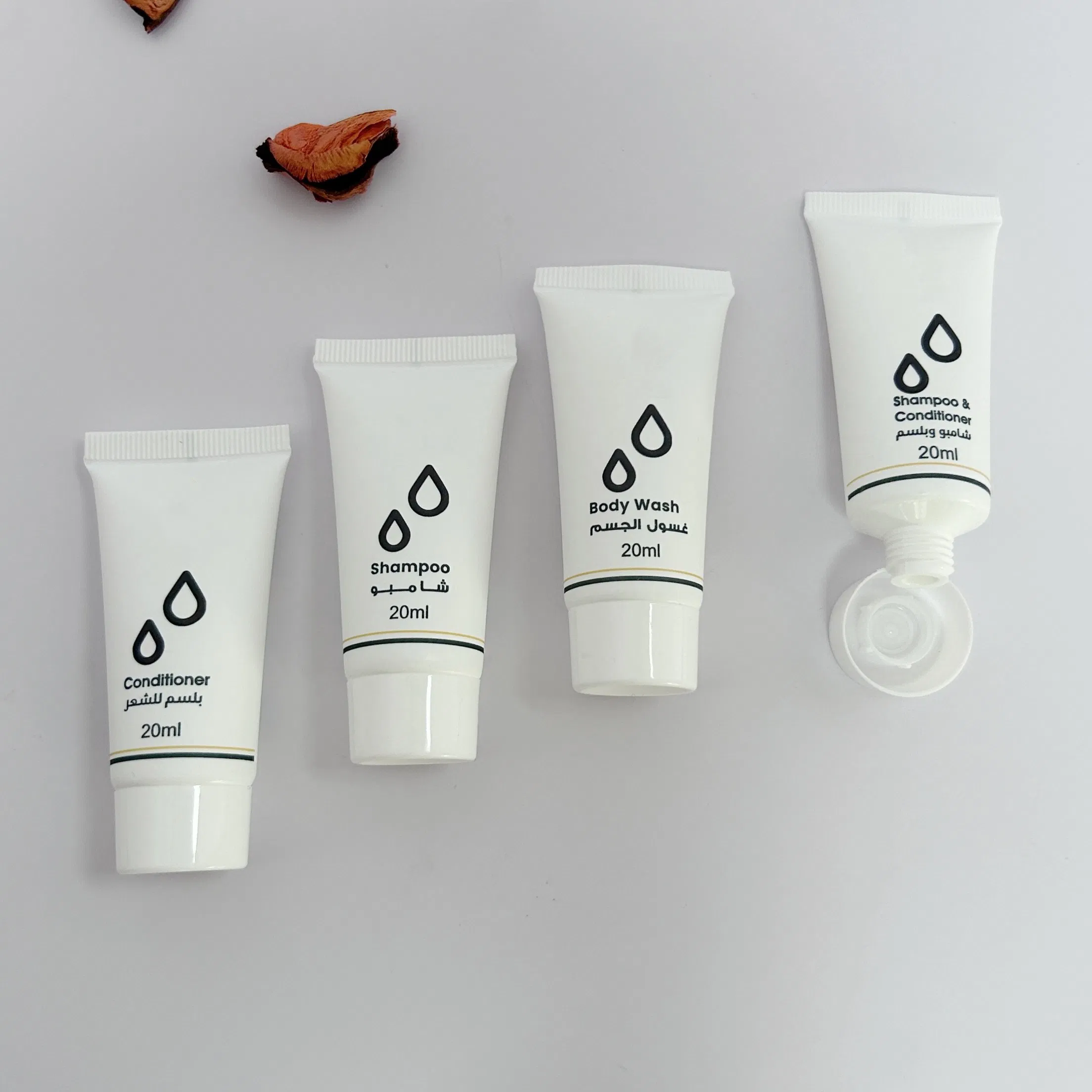 Cosmetic Tube with Screw Flip Top for Shampoo Bath Gel Eco Friendly Biodegradable Hotel Supplies Bathroom