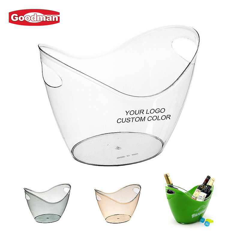 8L Large Capacity 4 Bottle Plastic Oval Wine Champagne Bucket Beer Bottle Cooler Ice Bucket
