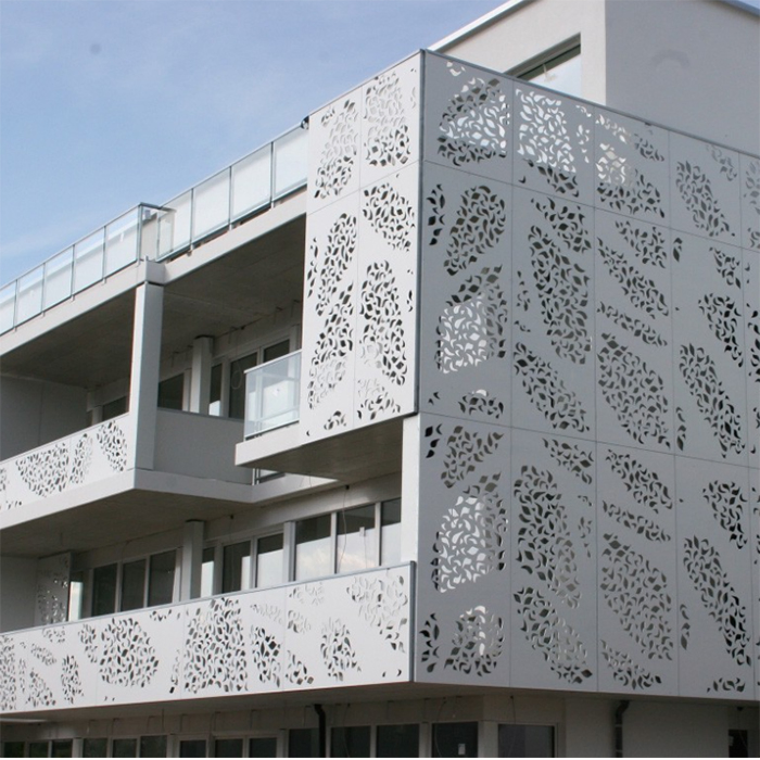 Exterior Decorative Building Materials Powder Coating Aluminium Perforated Carved Facade Panel
