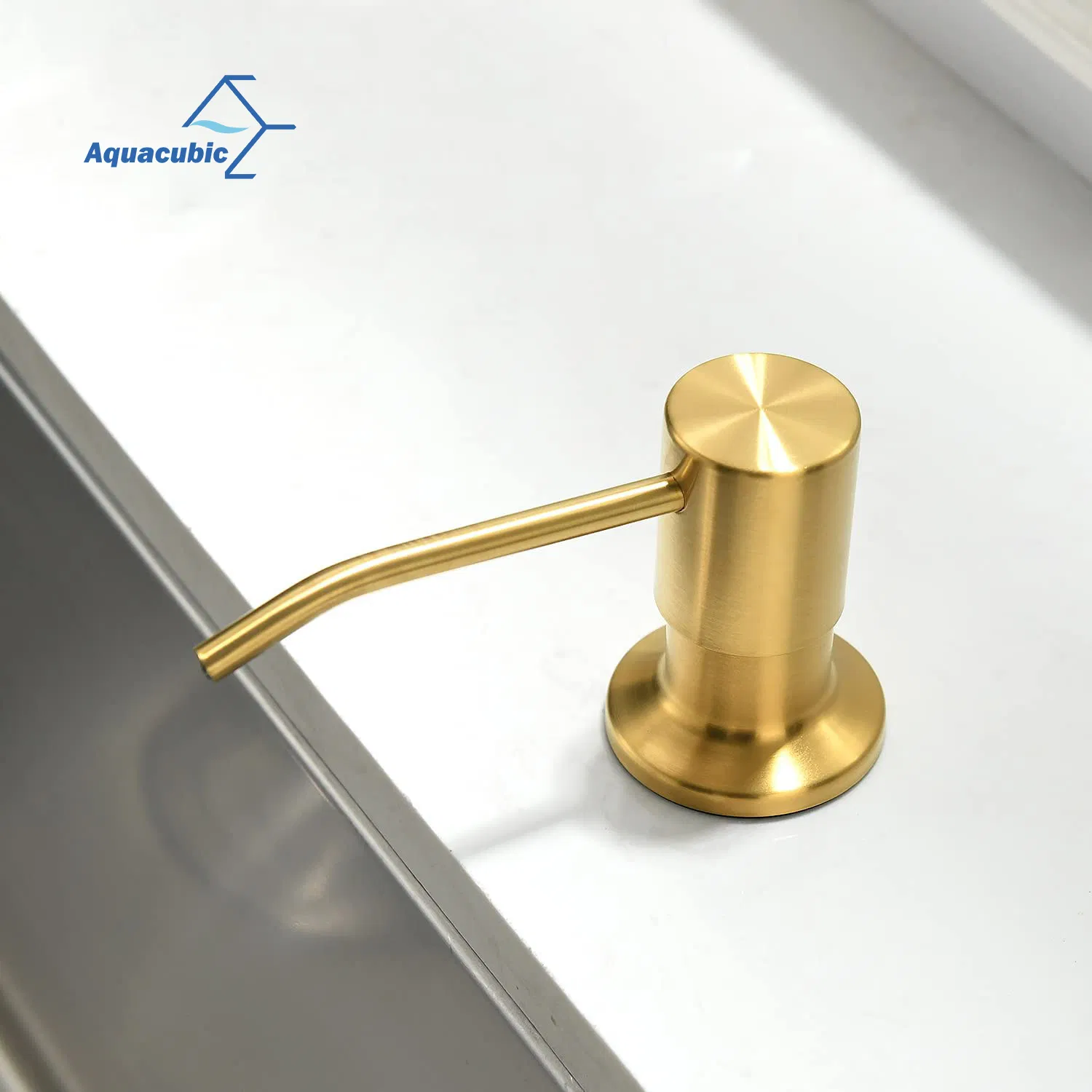 Gold Deck Mounted Under Counter Inbuilt Liquid Hand Sink Soap Dispenser for Kitchen Soap-Dispensers Tube Kit