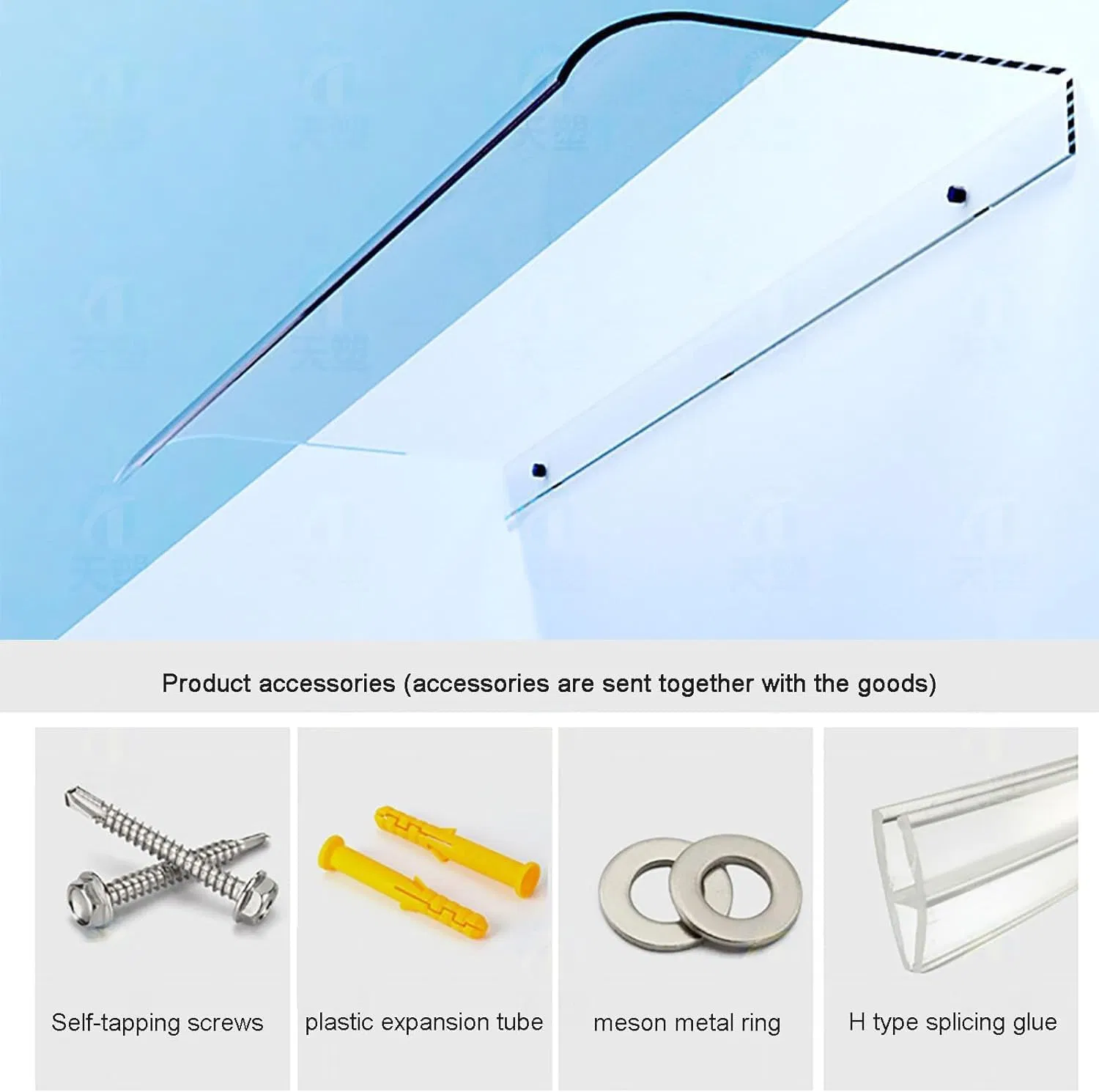 Metal Window Door Awning Canopy Upf 50+, Dark Brown