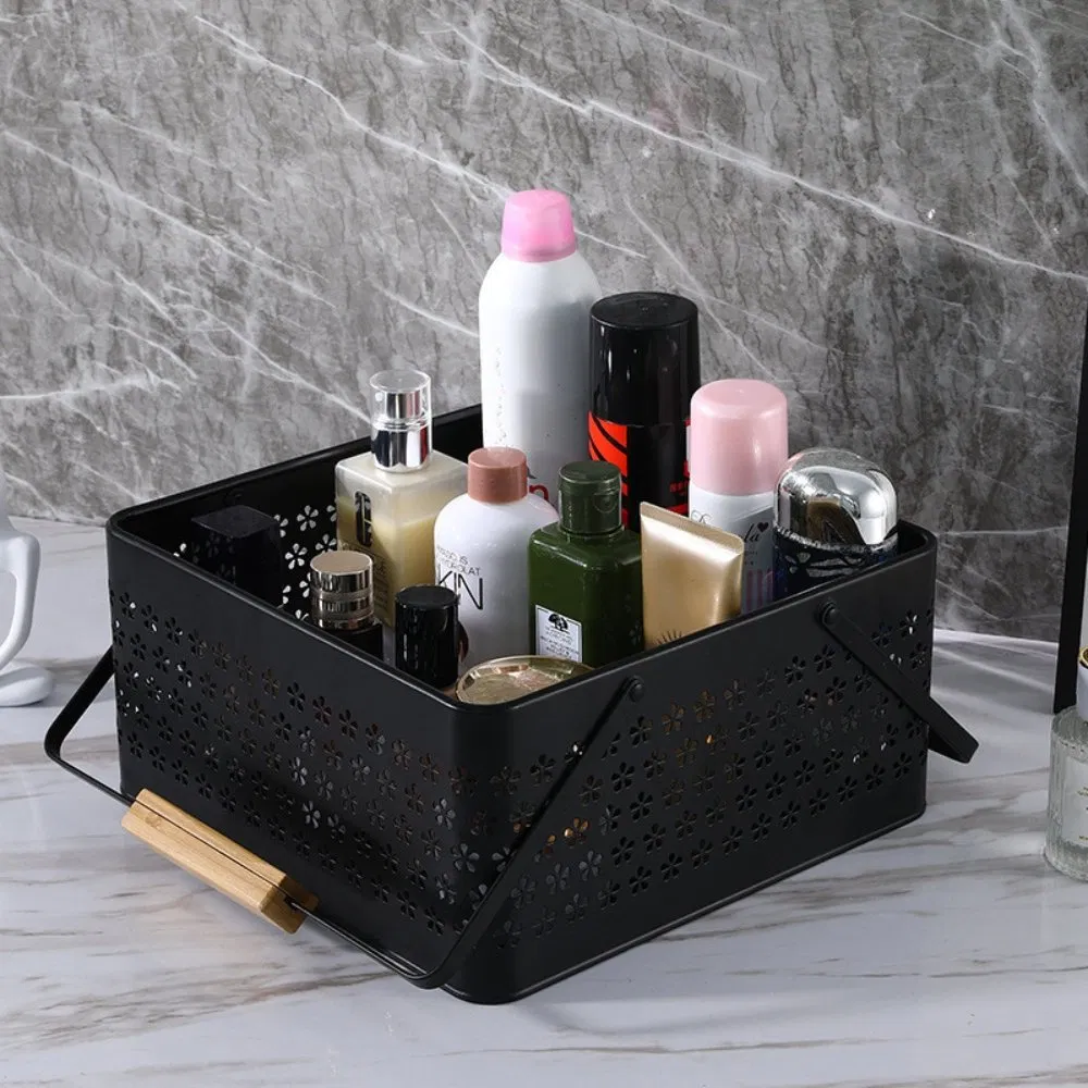 Durable BPA-Free Plastic SPA Storage Caddy with Flip-up Chrome Handle Stackable Container Cosmetics Body Wash Bathroom Storage Rack Bl23222