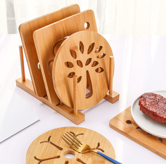 Home Kitchen Bamboo Pot Hot Pad Table Mat