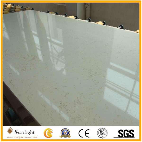 Engineered Stone, Artificial White Quartz Stone for Kitchen Countertops