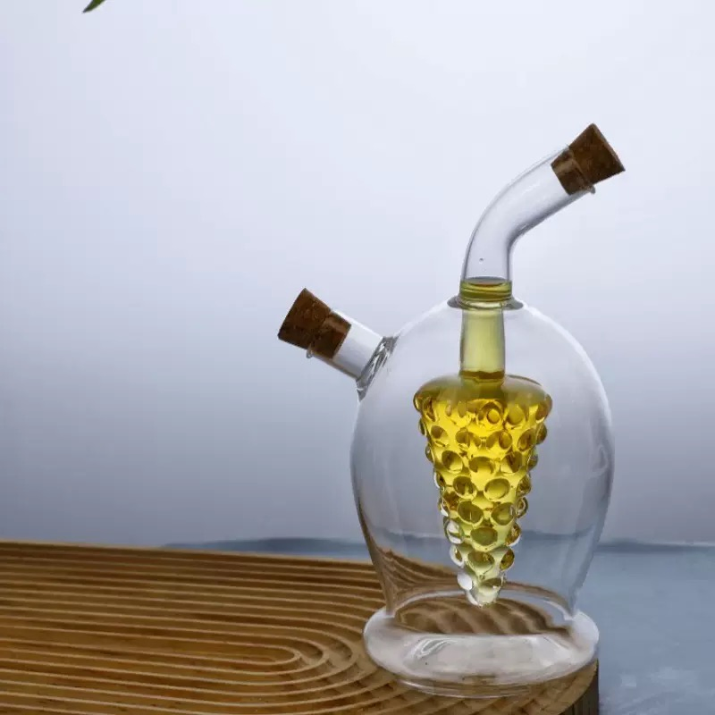 High Borosilicate Glass Dual Purpose Oil Pot Corked Clear Glass Seal Oil Pot