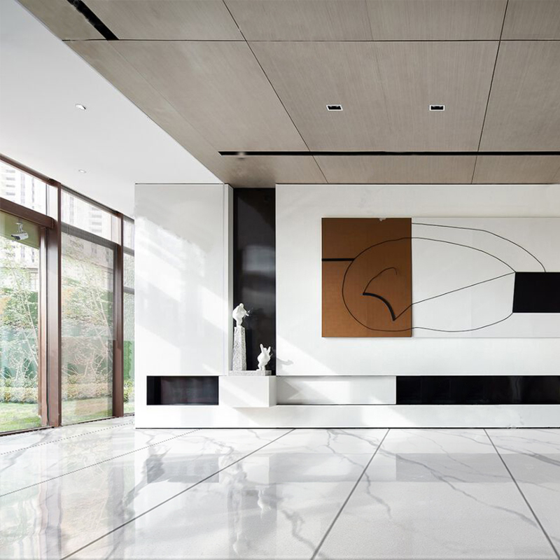 Wholesale Price Chinese Style Landscape Painting White Simple Sintered Stone Background Wall Slabs