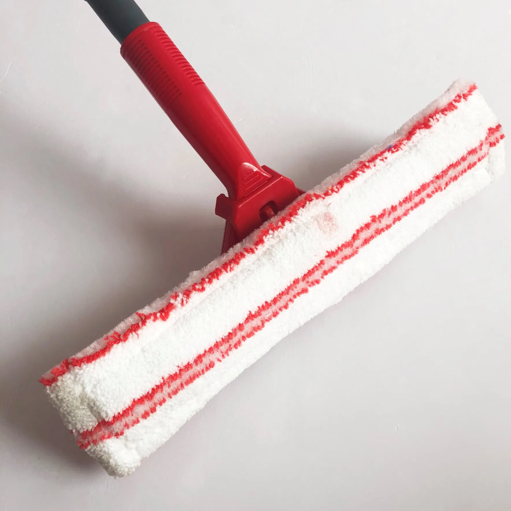 PP T-Bar with Rubber Squeegee & Microfibre Refill Double Sided Window Wiper Extendable Metal Handle for Car Squeegee Floor Mirror Cleaning