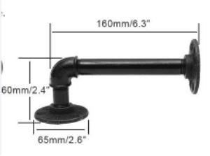 Black Iron Industrial Shelf Bracket Wall Mount DIY Brackets Industrial Pipe Furnitures