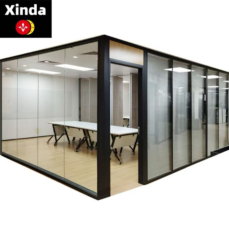 Modern Frameless Glass Office Partition Soundproof Custom Wall Divider High-Quality Construction Factory-Direct Low Prices