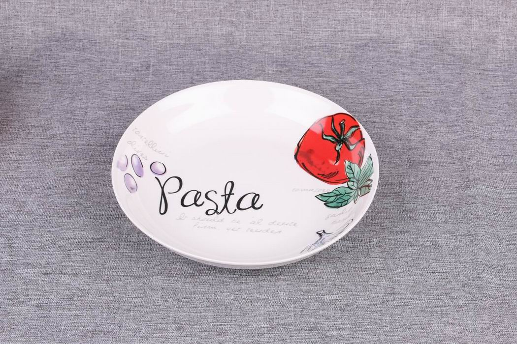 Rice Pasta Fuirt Plate Size 8" Round Decal Porcelain Ceramic Tableware