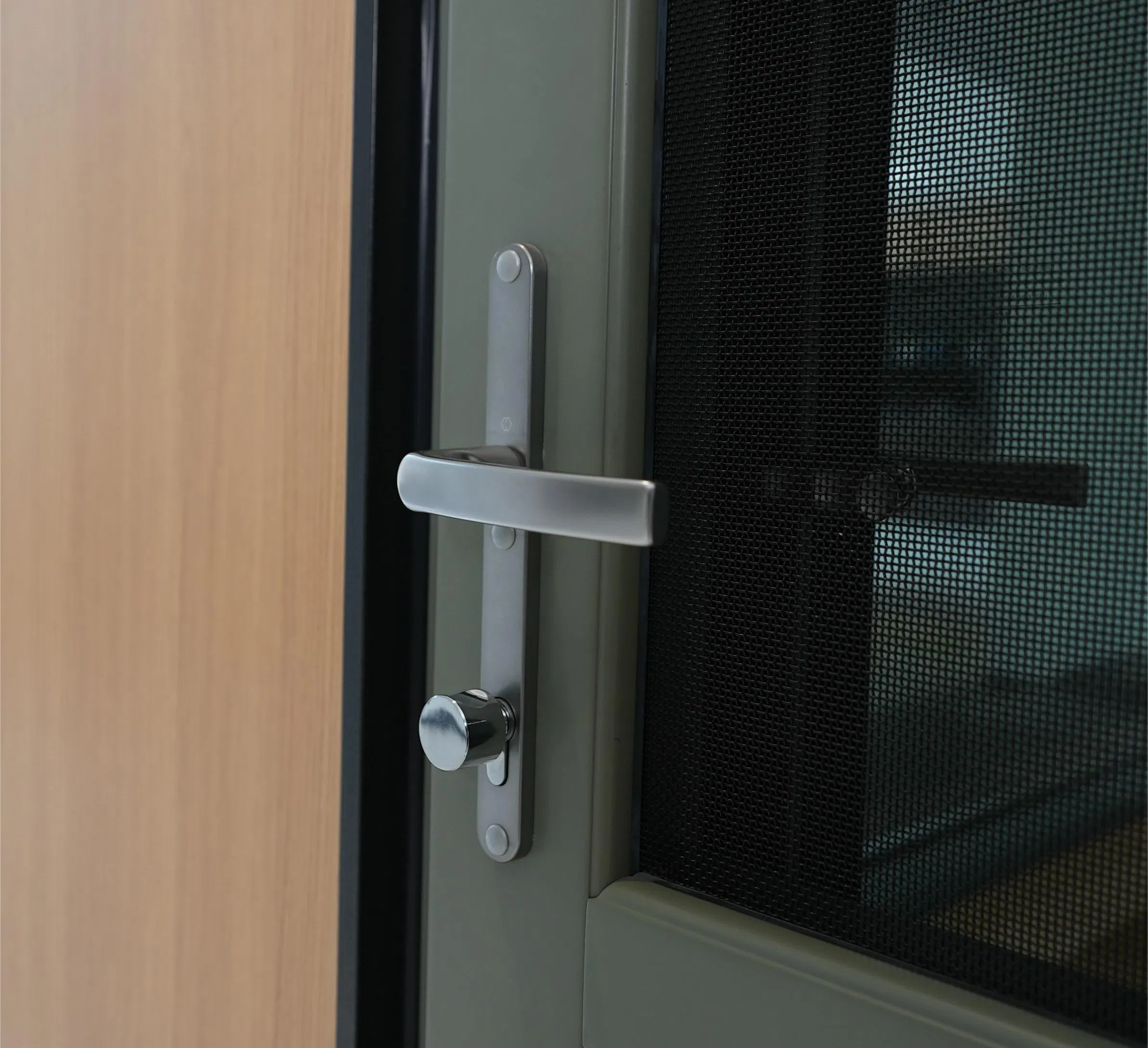 Exterior Aluminum Wooden Casement Door with Flyscreen Insect Screen for Home restaurant