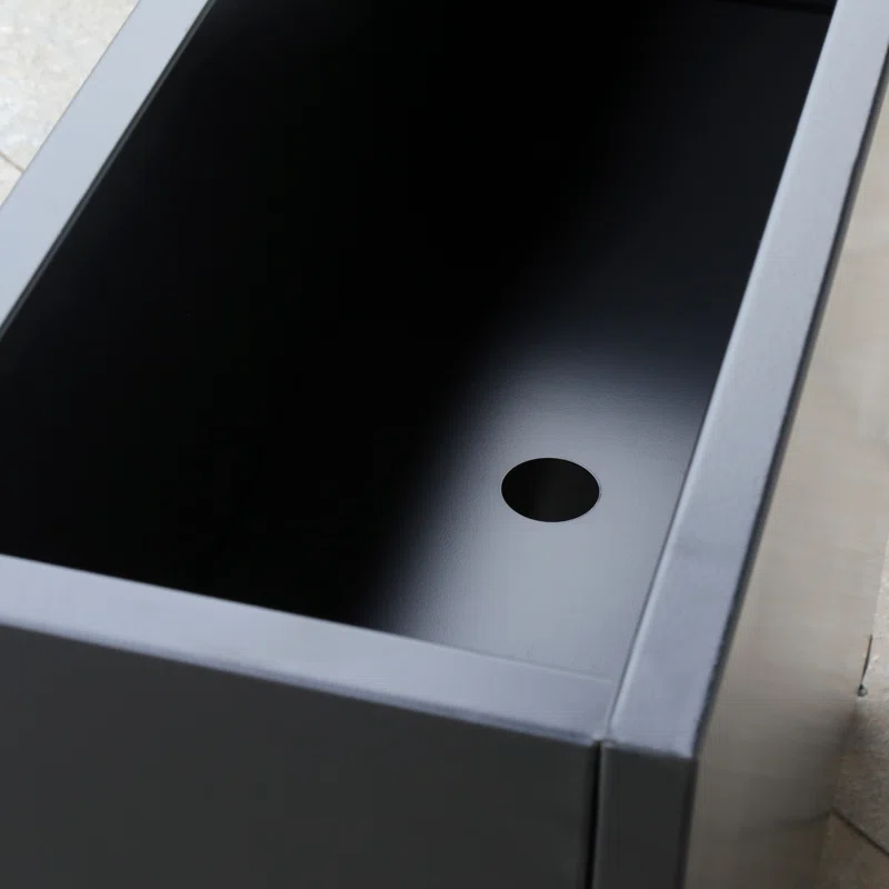 Горшок металлический оцинкованный прямоугольный с ножками