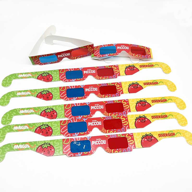 Custom Cinema Red Cyan Disposable Cardboard 3D Paper Glasses Wholesale Foldable Red Cyan Blue Paper Custom 3D Glasses