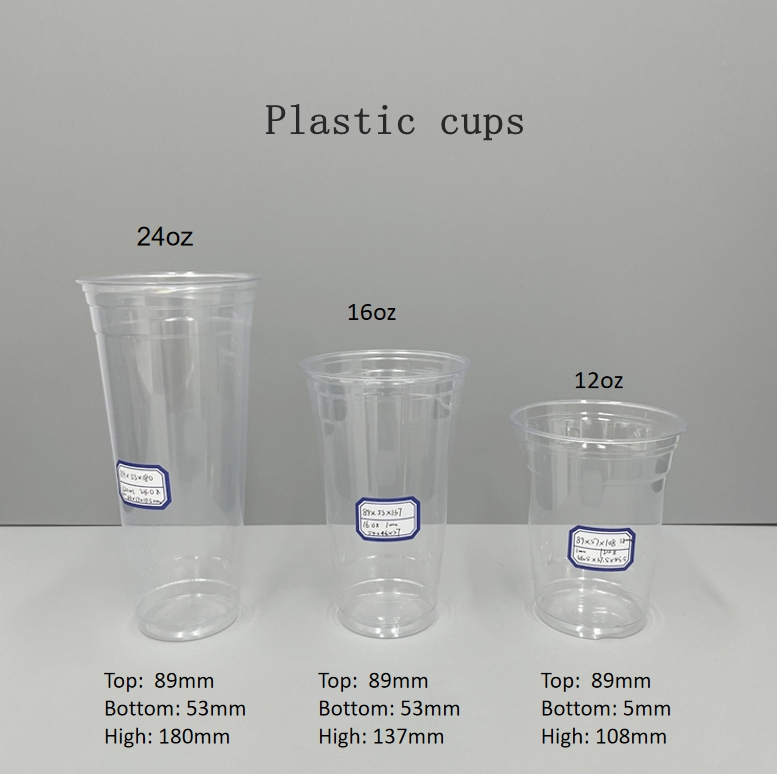 Wholesale 32 Oz Pet PP PLA Plastic Cups and Lids Large Plastic Disposable Clear Cups for Ice Coffee Juice Cups