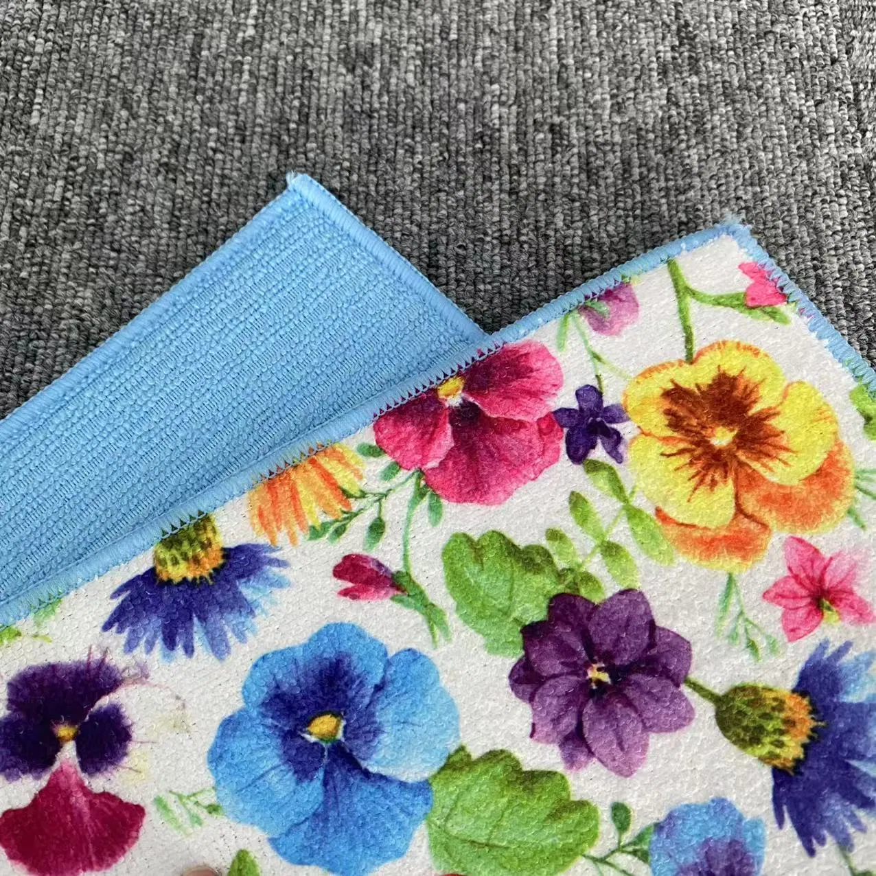 Customize Fast Water Drying Super Absorbent Non-Slip Mat – Floral Bloom Design, Perfect for Coasters and Tableware