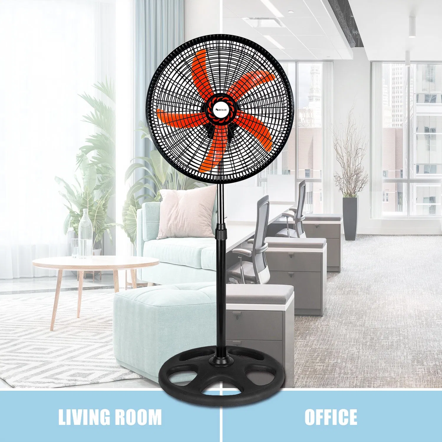 18 Inch Big Power Fan Good Qualtiy Stand Fan 5 Blade Plastic Grill 4 Hole Base Oscillating Stand Fan Pedestal Fan Ventilador De Pie