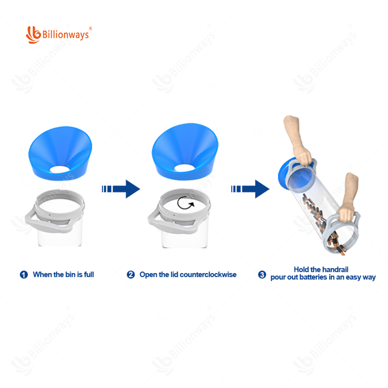 Battery Lucite Recycling Bin 10L Battery Recycling Tube Container Battery Collection Tube for Wholesale