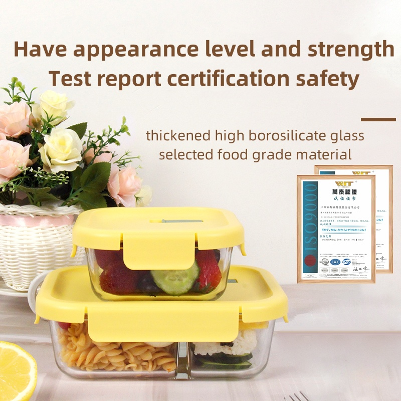 Bestfull Heat-Resistant High Borosilicate Preservation Oven Kitchen Glass Food Container with Silicone Valve