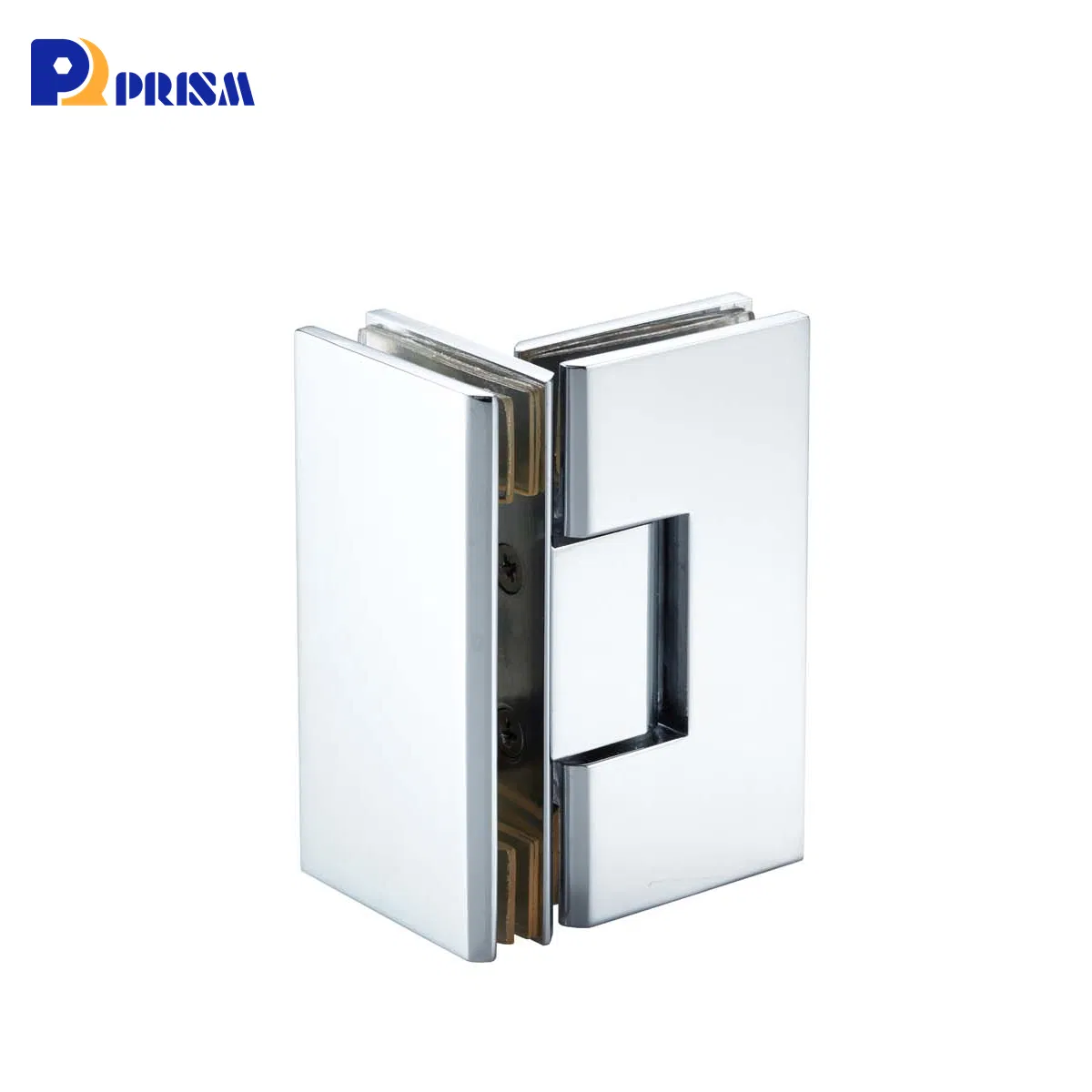 Glass Door Hinges with Spring Solid Brass Chrome 180° Shower Door Hinge Narrow Rectangular Glass Clip