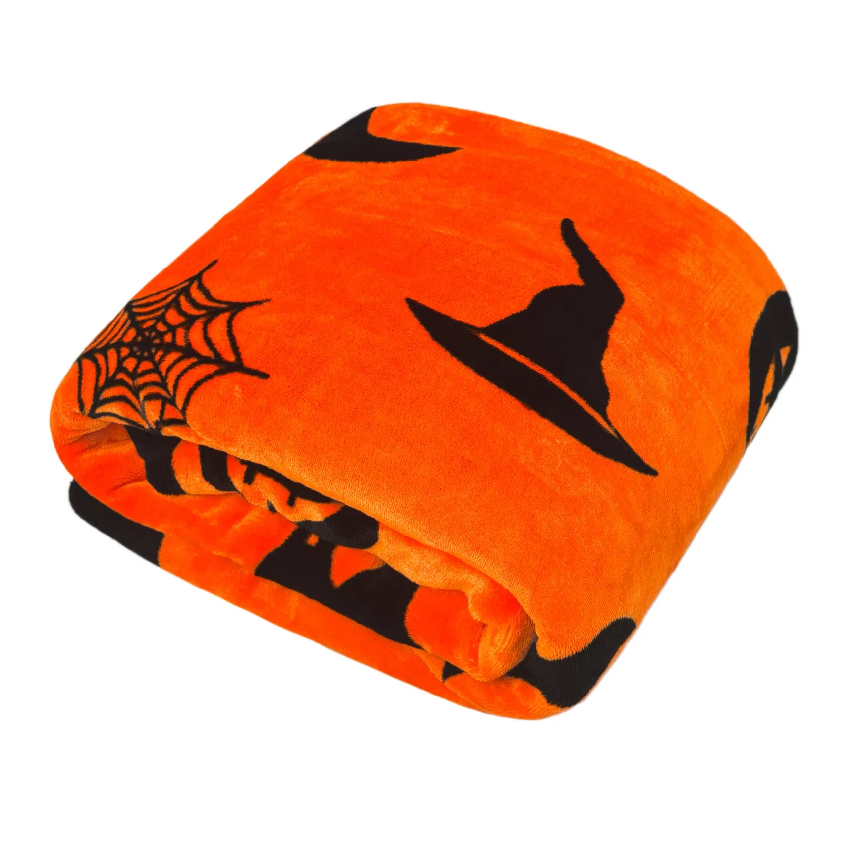 Плед диванный ультрамягкий Halloween, оранжевый