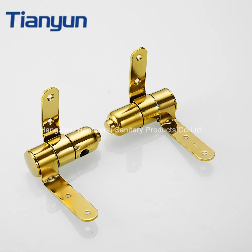 OEM Sleek Metal Toilet Seat Hinge Zinc Alloy Soft Close Hinge with Gold Polished