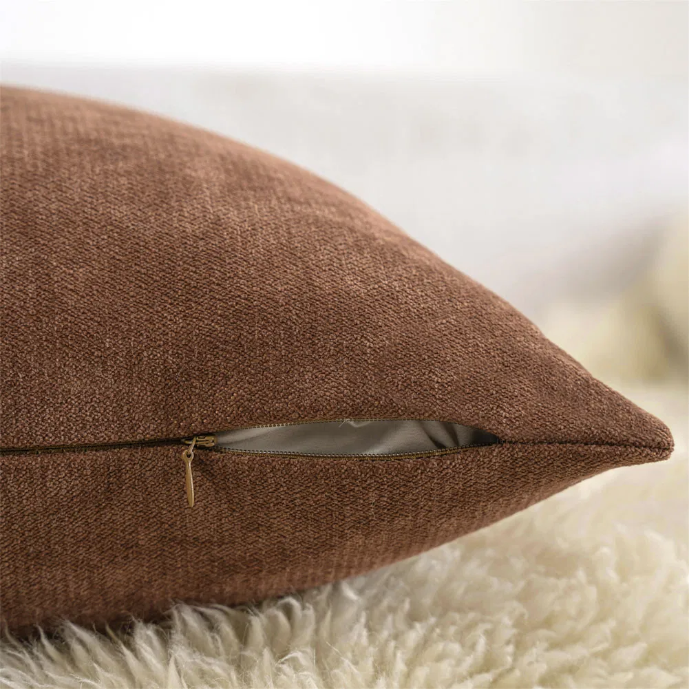 Chenille Soft Throw Pillow Covers 18X18 Set of 2, Decorative Square Pillow Covers Living Room