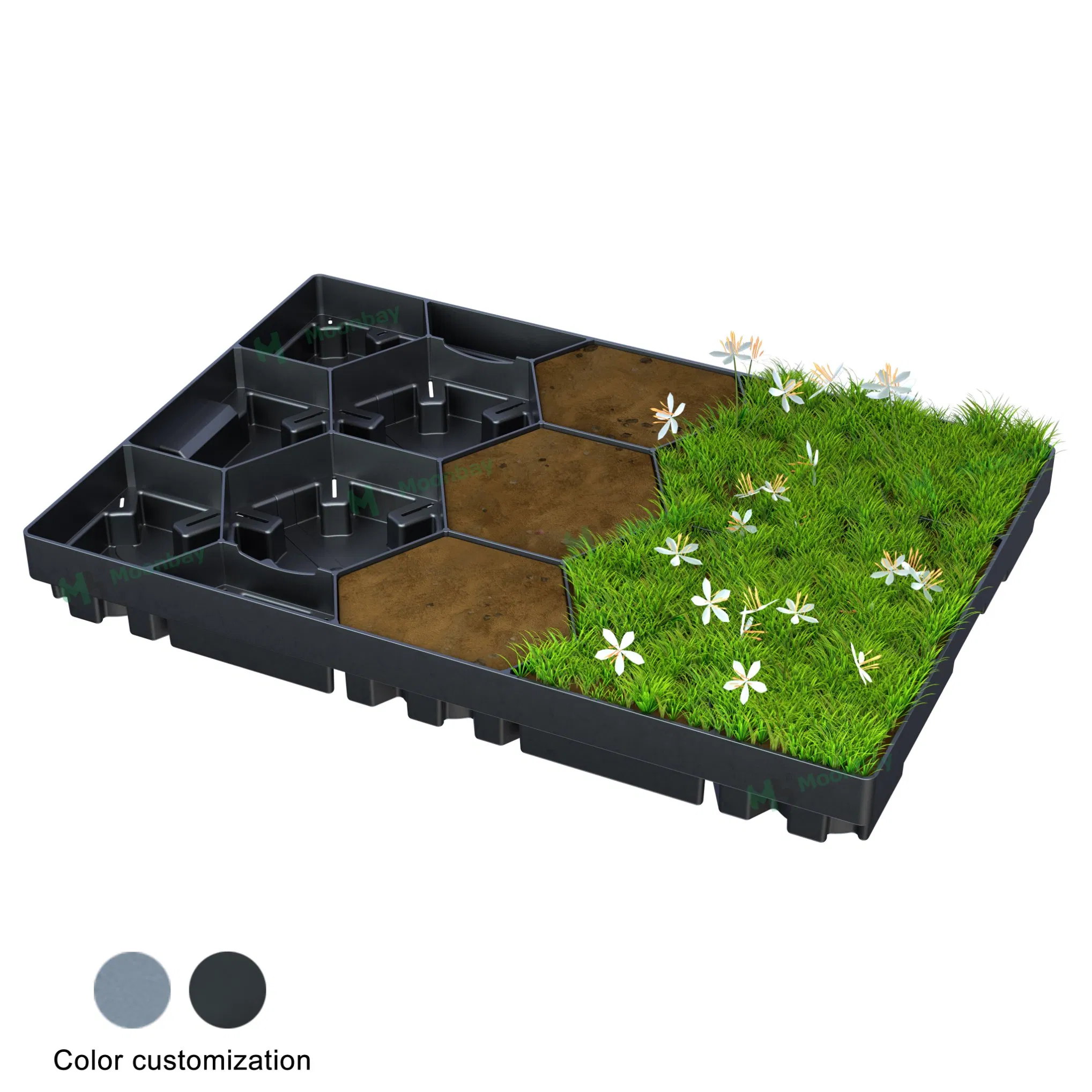 Modular Green Roof Systems Plastic Material Planter Tray for Drainage