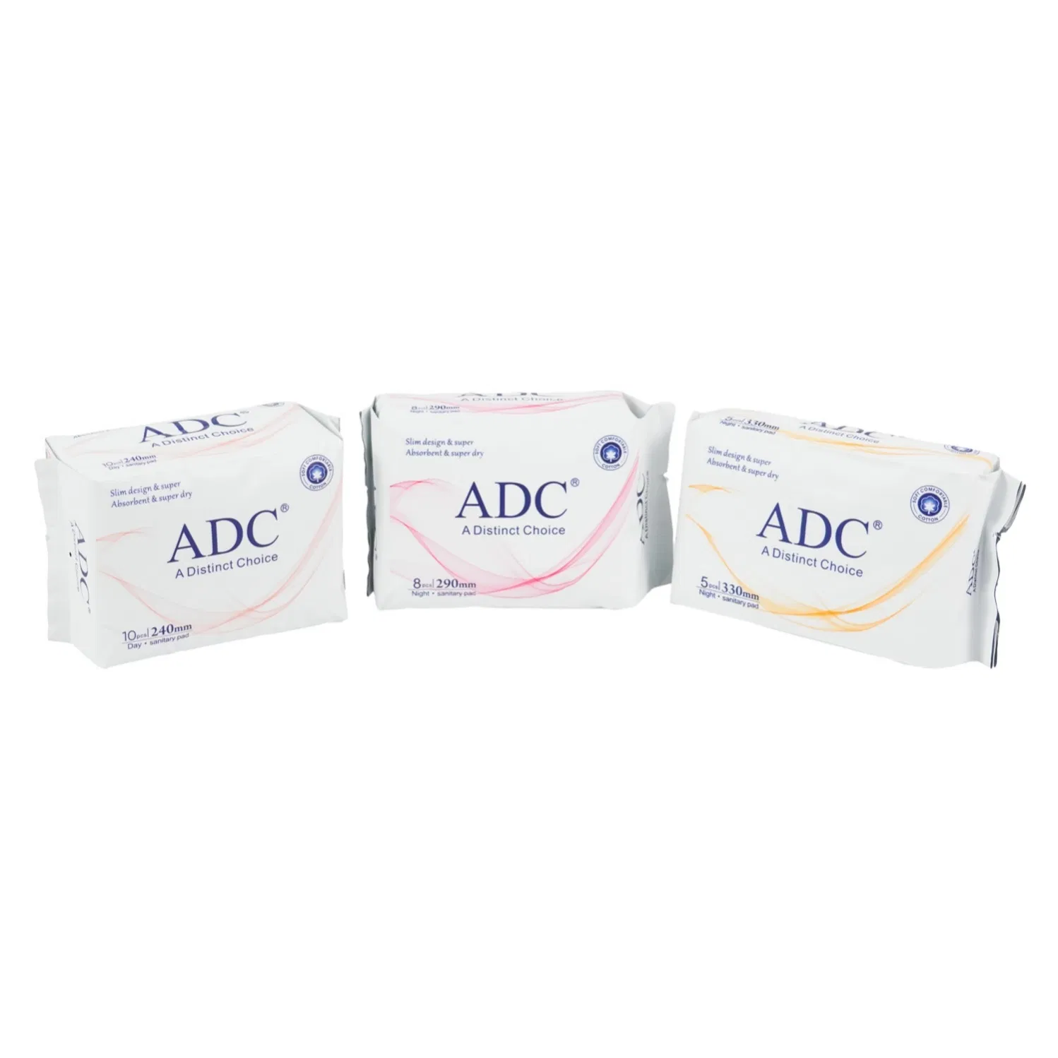Natural Cotton Women Sanitary Pad Breathable Sanitary Napkin with Pattern