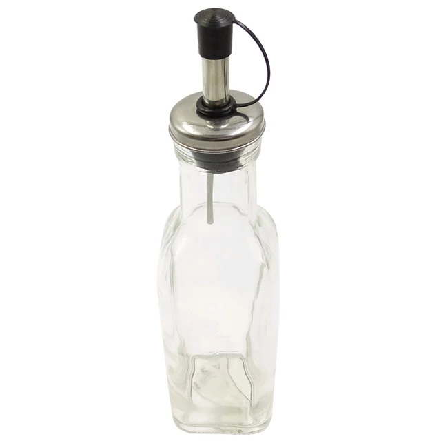 150ml Clear Glass Olive Oil Bottle Dispenser with Stainless Steel Pourer Spouts