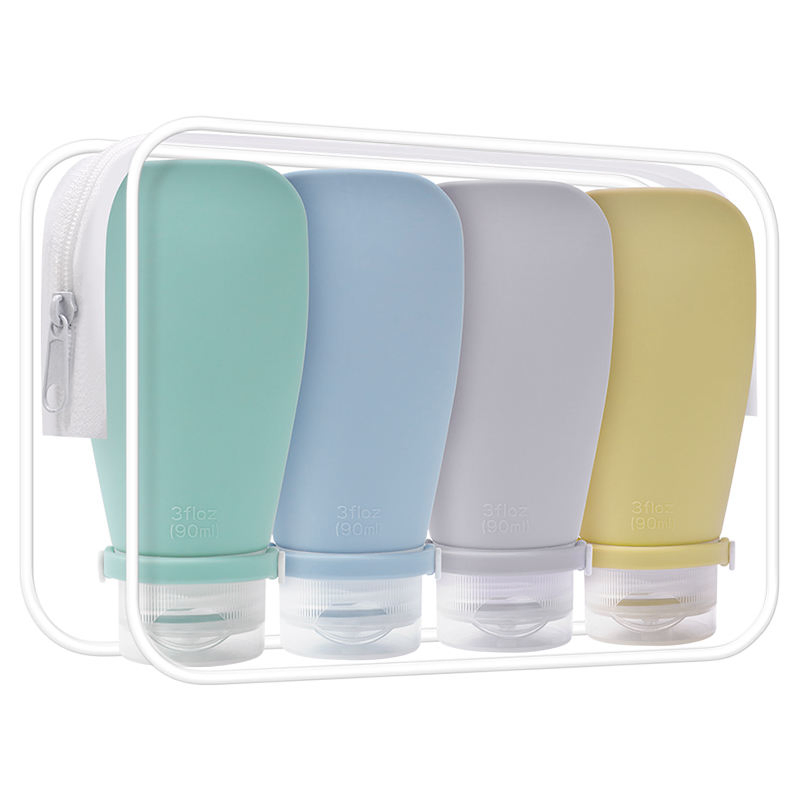 Tsa Approved Portable Squeeze Silicone Travel Accessories Kit Eco Friendly Empty Travel Shampoo Toiletry Bottle Set