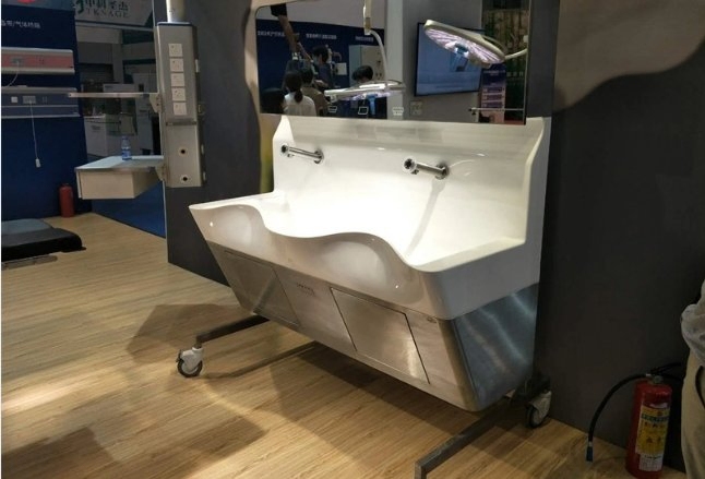 Hospital Acrylic Solid Surface Sink Surgial Hand Washing Basin Scrub Sink Artifical Stone Sink