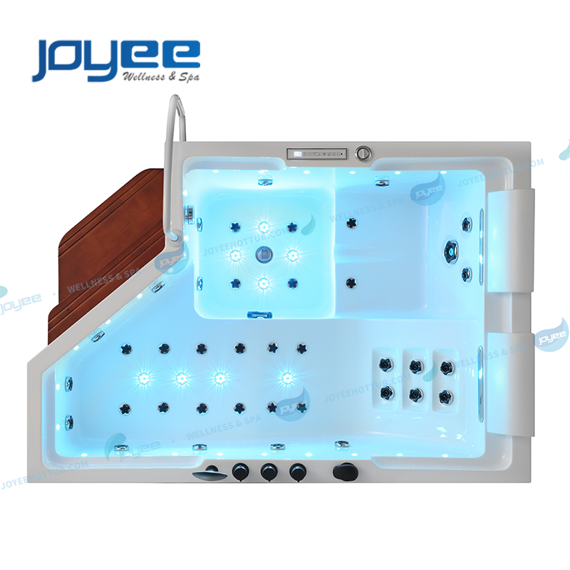 Joyee Luxury 2 Person China Indoor Hot Tubs Freestanding Whirlpool Bathtub with Step
