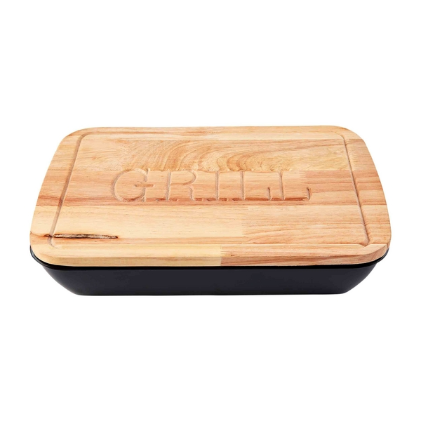 All-in-One Serving Tray Featuring a Cutting Board Top