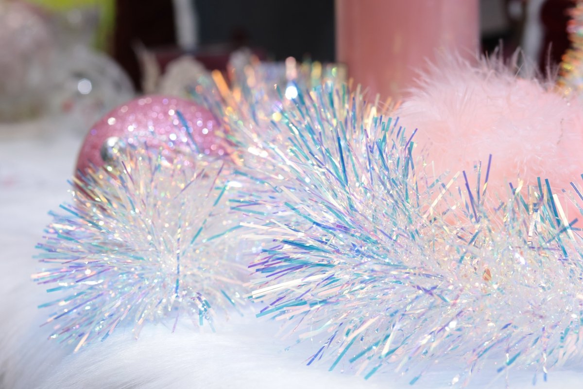 Pink Pet Tinsel Garland for Holiday, Party, and Christmas Tree Decor
