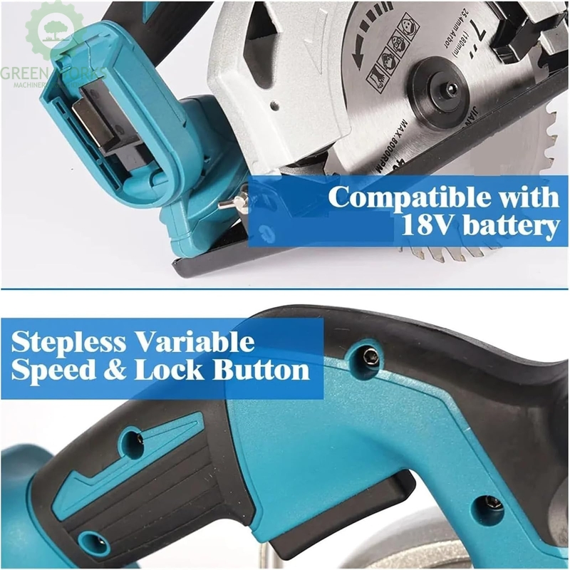 5 in Battery Powered Electric Cordless Mini Circular Saw for Wood Metal Stone Handheld Cutting Machine