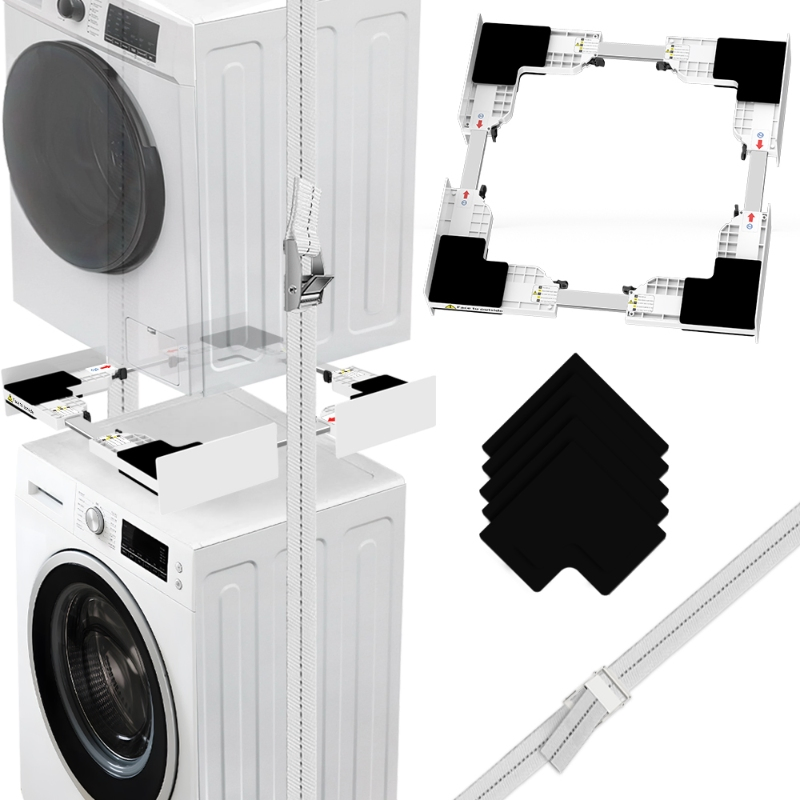 Robust Washing Machine Stacking Kit with Reinforced Steel Frame Support