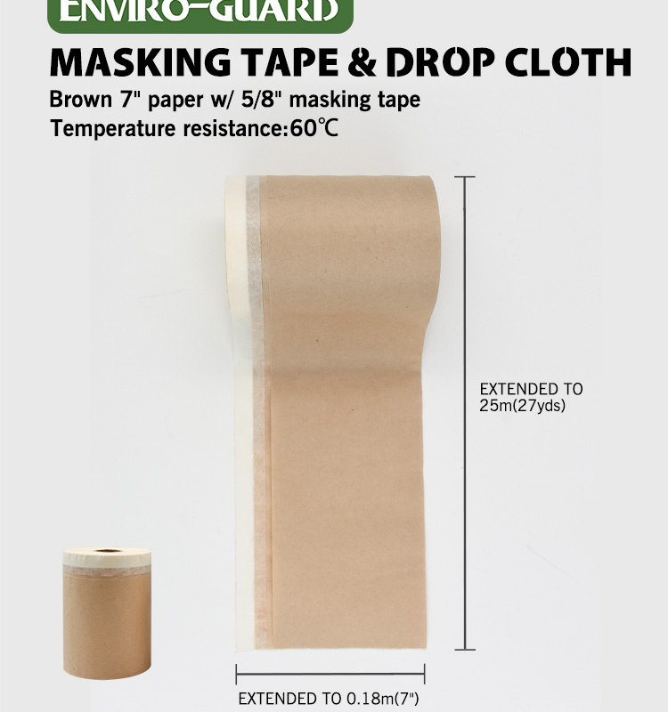 Rollingdog-PRO 81321 4PC Pre - Taped Paper Drop Sheet Rolls with Dispenser Set
