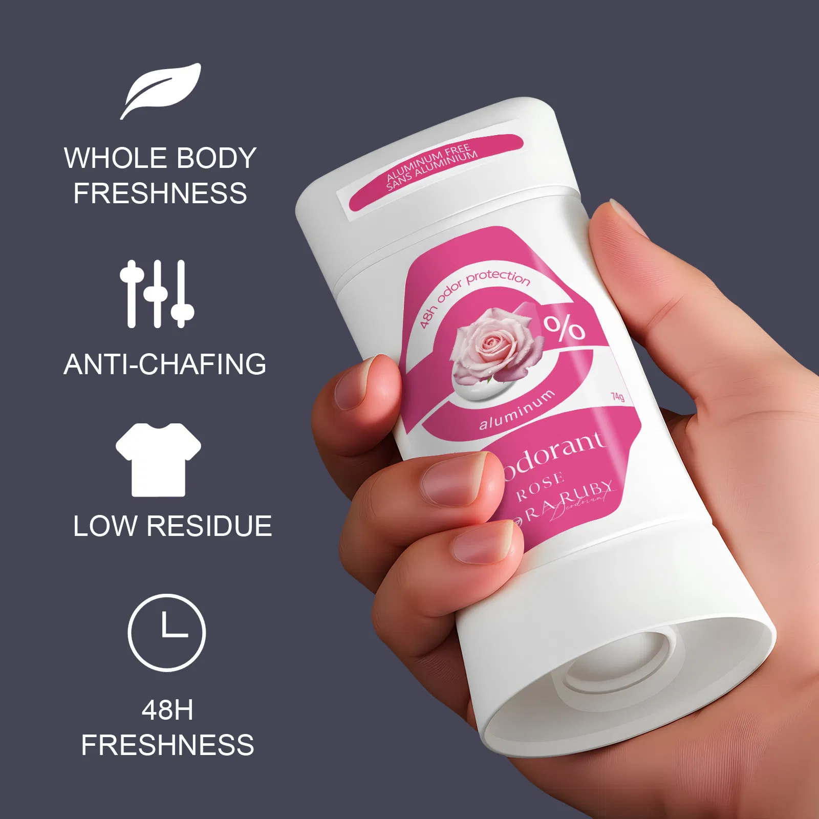 Gentle Aluminum-Free Deodorant with Refreshing Non-Irritating Pearl Beads