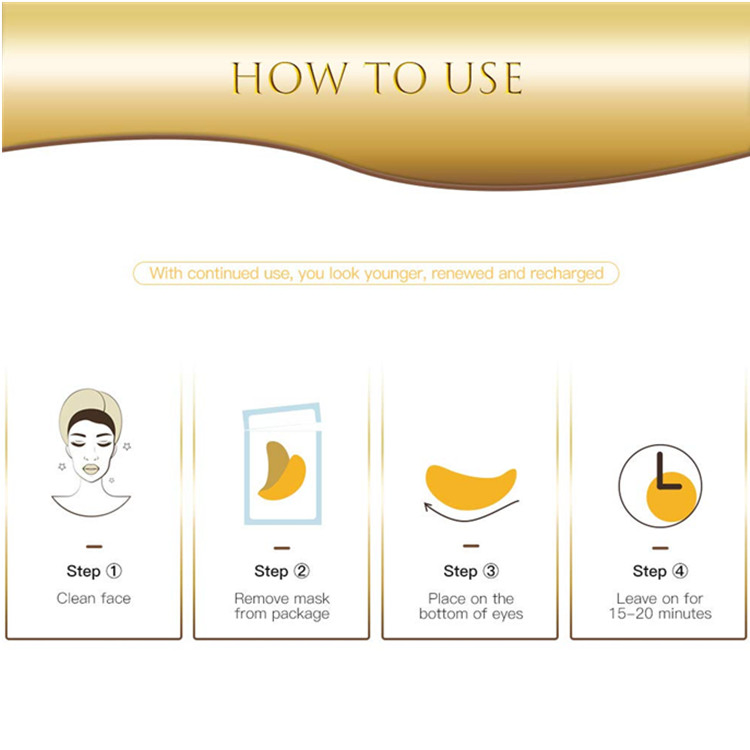 Private Label Treatment Dark Circles 24K Gold Eye Mask