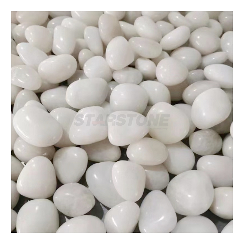 Starstone Premium Polished Snow White Decorative Pebbles for Landscaping