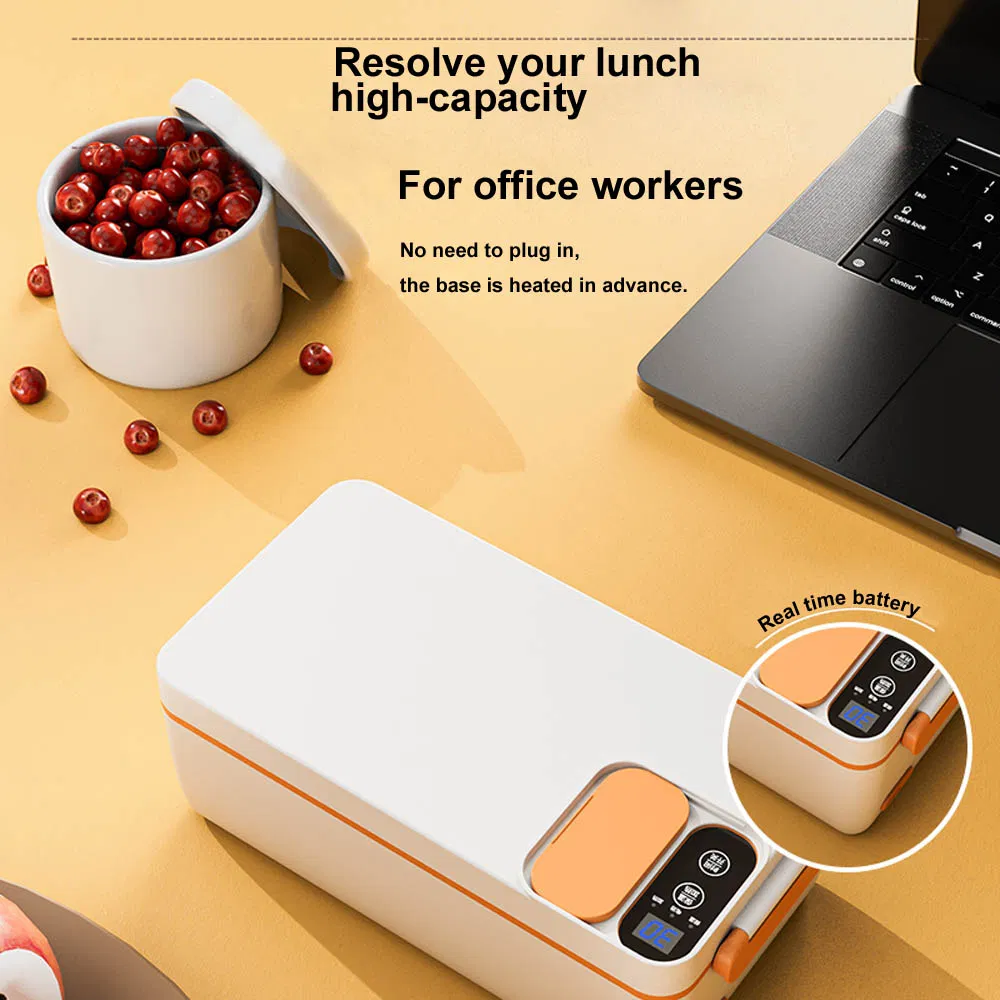 Electric Double Sealed Leak Proof & Food Grade Stainless Steel Heat Lunch Box 12/24/110/220V Portable Food Warmer with The Thermal Carry Bag for Car, Truck, O