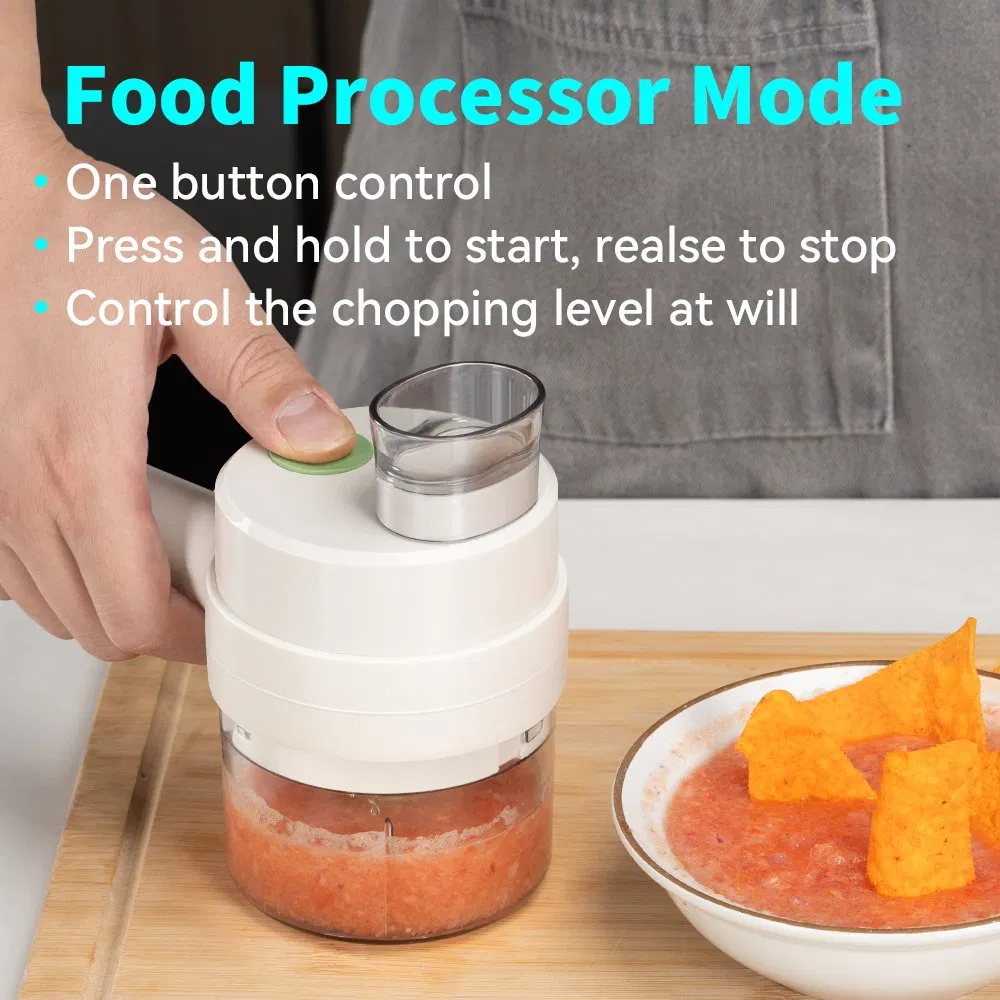 Wireless Mini Handled Electric Garlic Slicer Mincer USB Charge Vegetable Chopper