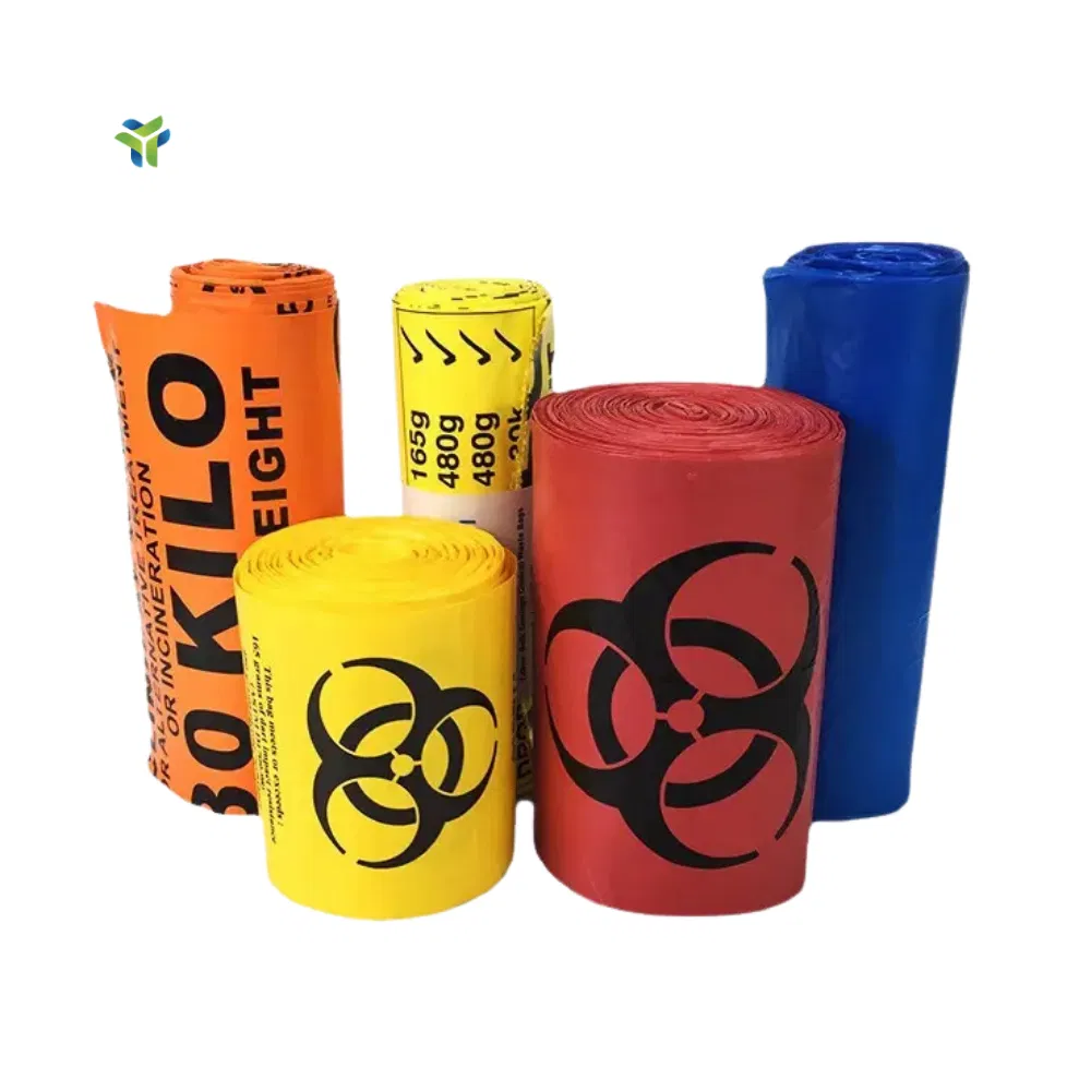 Factory Eco-Friendly Disposable Customized Hospital Clinical Heavy-Duty Hospital Medical Trash Waste Disposal Bag Customized Biohazard Bags Roll