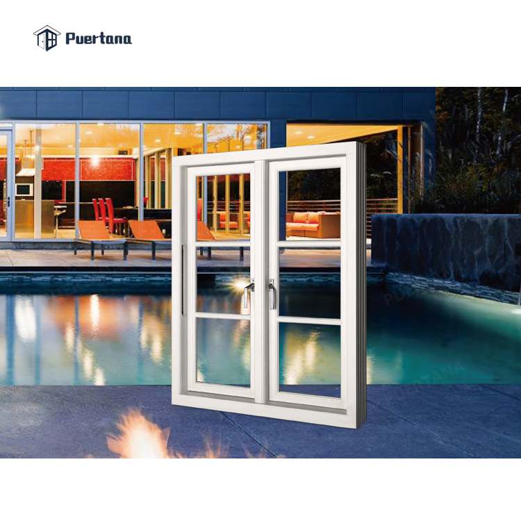 Wood Aluminum Composite Germany Tempered Glass Low E House Windows Wood Tilt Turn Window