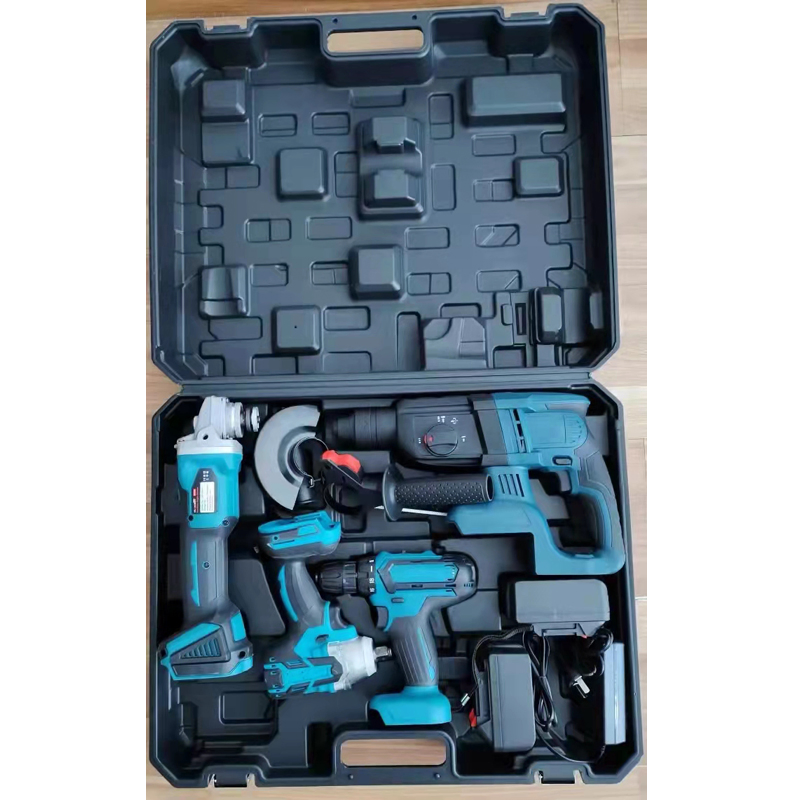 4 in 1 Cordless Lithium Battery Power Tools Set Combination Kits 21V