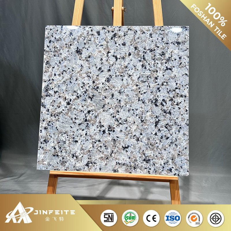 Light Blue High Gloss Terrazzo Porcelain Tiles Wholesale Price Foshan Factory
